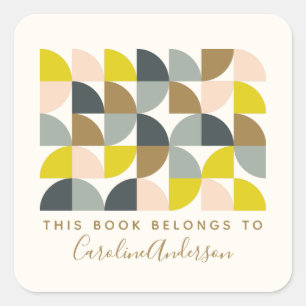 Anpassningsbar Bookplate Bibliotek Bok Lärargåva f Fyrkantigt Klistermärke