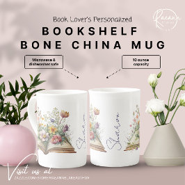 Anpassningsbar Bookshelf Bone China Mugg Benporslin Mugg