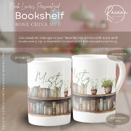 Anpassningsbar Bookshelf Bone China Mugg Benporslin Mugg