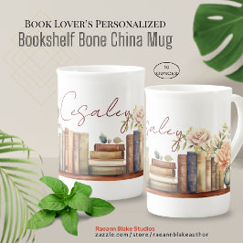 Anpassningsbar Bookshelf Bone China Mugg Benporslin Mugg