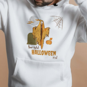 Anpassningsbar Booty Pun Flirty Skeleton Halloween Hoodie