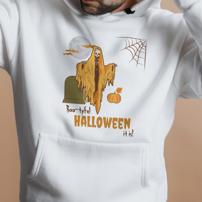 Anpassningsbar Booty Pun Flirty Skeleton Halloween Hoodie (Skapare uppladdad)