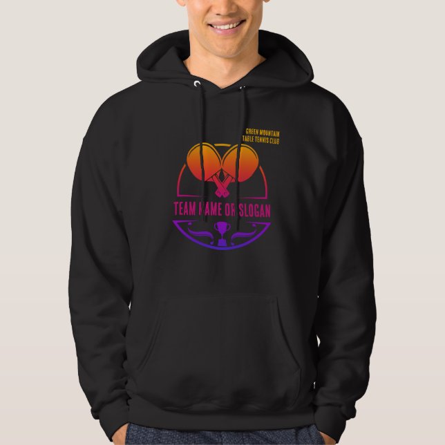 Anpassningsbar Bord Tennis Team Namn Klubb League Hoodie (Framsida)