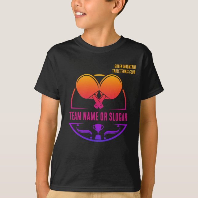 Anpassningsbar Bord Tennis Team Namn Klubb League T Shirt (Framsida)