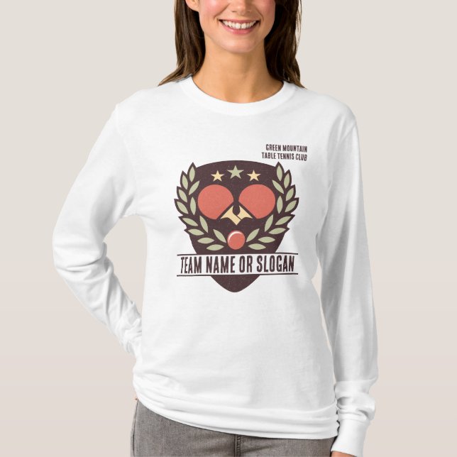 Anpassningsbar Bord Tennis Team Namn Klubb League T Shirt (Framsida)