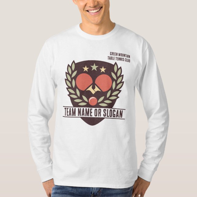 Anpassningsbar Bord Tennis Team Namn Klubb League T Shirt (Framsida)