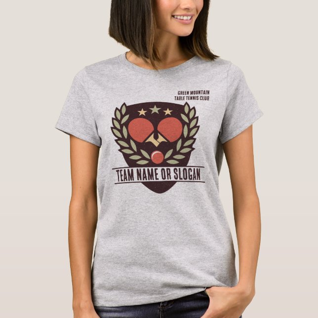 Anpassningsbar Bord Tennis Team Namn Klubb League T Shirt (Framsida)