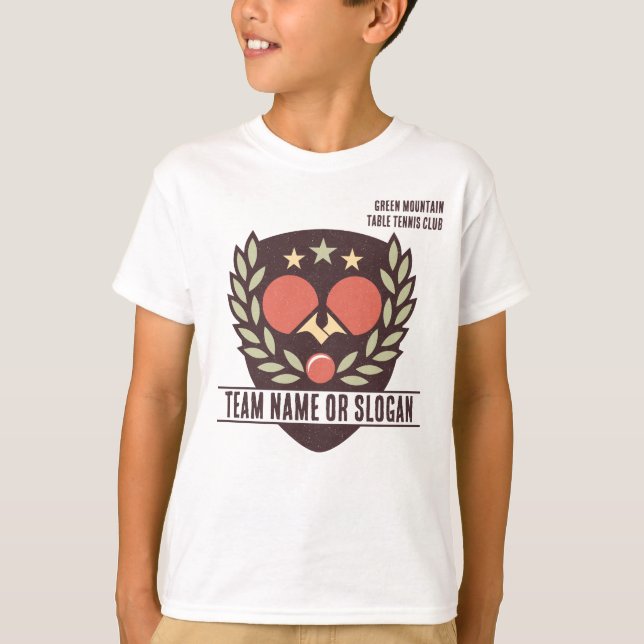 Anpassningsbar Bord Tennis Team Namn Klubb League T Shirt (Framsida)