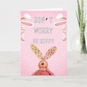 Anpassningsbar BORDE INTE VARA HOPPY Rustic Bunny Kort