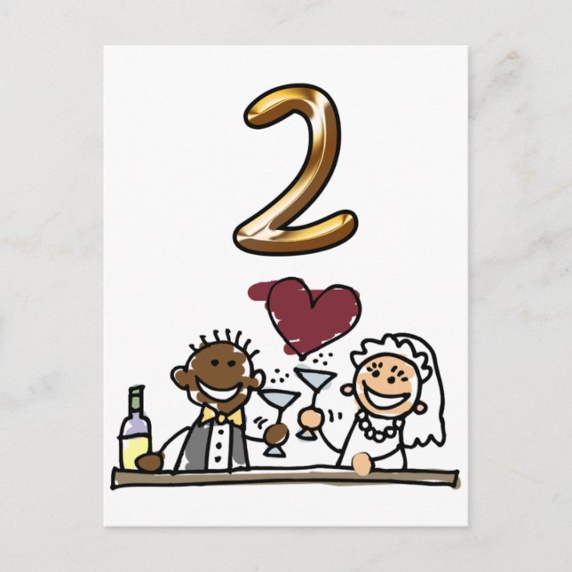 Anpassningsbar Bordsnummer 2 vykort (Framsida)