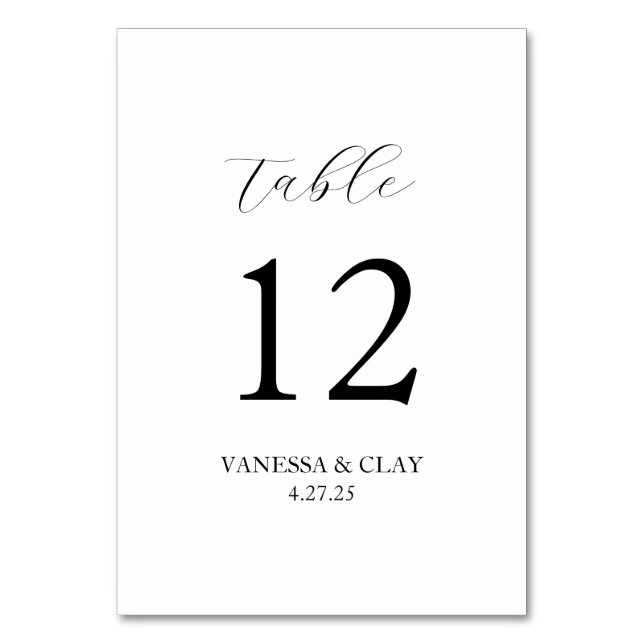 Anpassningsbar Bordsnummer med Namn och datum (Framsidan)