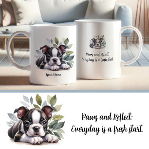 Anpassningsbar Boston Terrier Mugg med inspiration