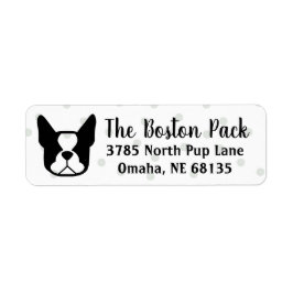Anpassningsbar Boston Terrier retur-adressetikett Returadress Etikett