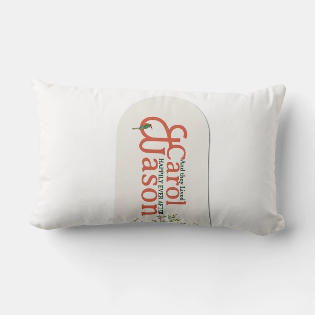 Anpassningsbar Botaniska Bröllop Lumbarkudde (Baksida)