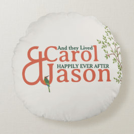 Anpassningsbar Botaniska Bröllop Rund Kudde