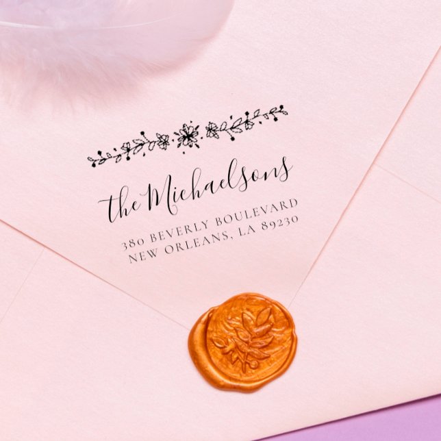 Anpassningsbar Botaniska familjen Namn Returadress Stämpel (Skapare uppladdad)