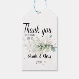 Anpassningsbar botaniskt tack för bröllopsfavorite presentetikett