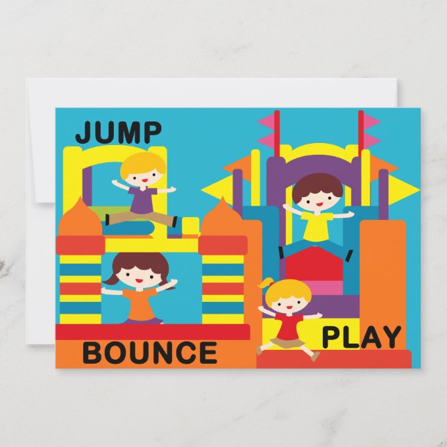 Anpassningsbar Boung House Birthday 5x7-inbjudan Inbjudningar (Framsida)
