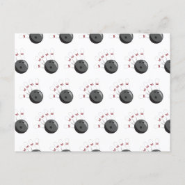 Anpassningsbar Bowling Ball & Stift Mönster Helg Vykort