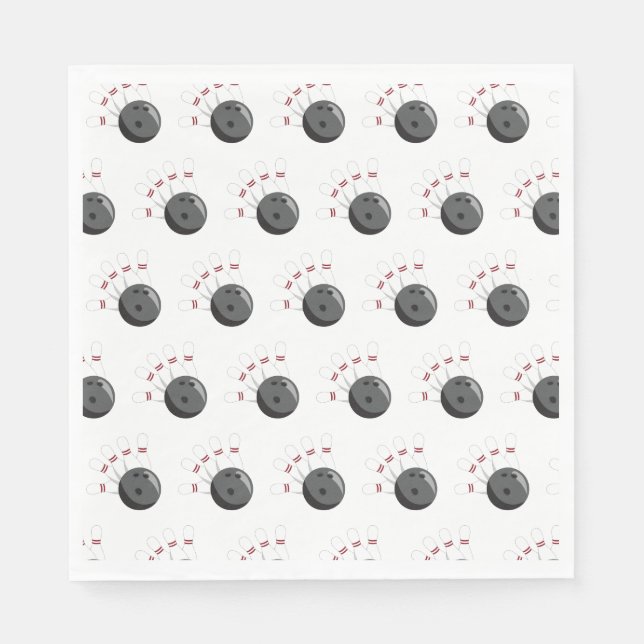 Anpassningsbar Bowling Ball & Stift Mönster Pappersservett (Framsidan)