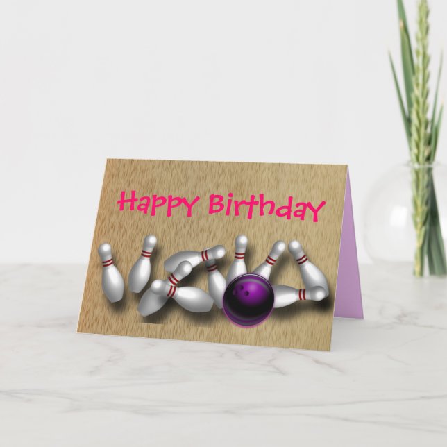 Anpassningsbar Bowling Greeting Card Postcards Kort (Framsida)