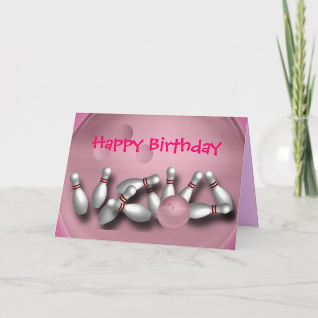 Anpassningsbar Bowling Greeting Cards Kort (Framsida)