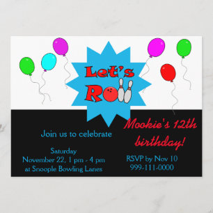 Anpassningsbar Bowling-inbjudan - Inbjudan-mall Inbjudningar