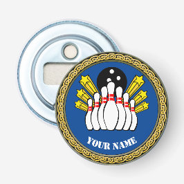 Anpassningsbar Bowling - Lägg till Namn - Blå Flasköppnare