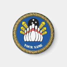Anpassningsbar Bowling - Lägg till Namn - Blå