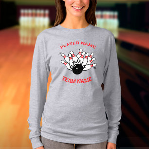 Anpassningsbar Bowling Team Logotyp med Player & T Shirt
