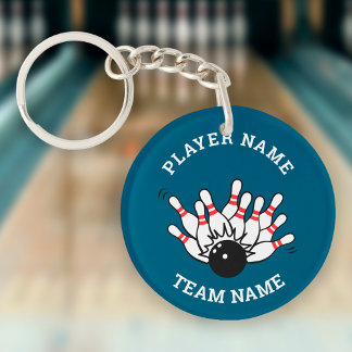 Anpassningsbar Bowling Team Logotyp | Nyckelkedja