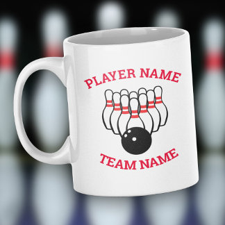 Anpassningsbar Bowling Team Mugg med Logotyp och N