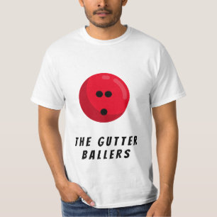 Anpassningsbar Bowling Team Namn Red Bowling Bal T Shirt