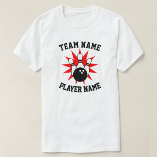 Anpassningsbar Bowling Team & Player Namn-mall T Shirt