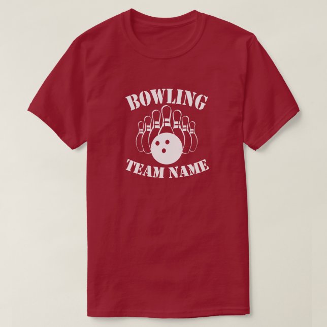 Anpassningsbar Bowling Team T-Shirt (Design framsida)