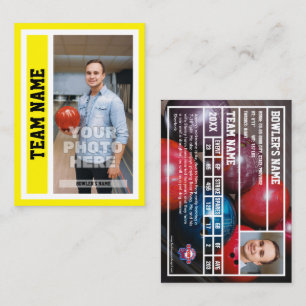 Anpassningsbar Bowling Trading Card (Gult)