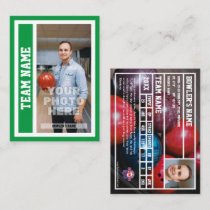 Anpassningsbar Bowling Trading Card (Kelly Grönt)