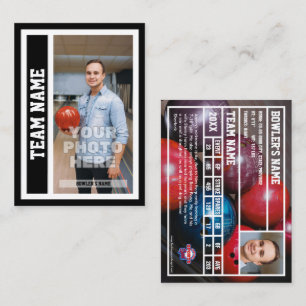 Anpassningsbar Bowling Trading Card (svart)