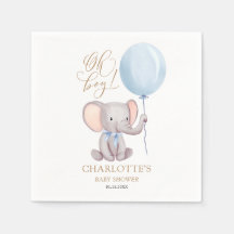 Anpassningsbar Boy Blue Balloon Cute Elephant Baby