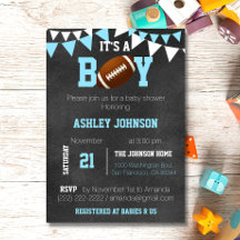 Anpassningsbar Boy Chalkboard Football Theme Baby 