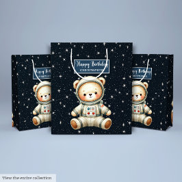 Anpassningsbar Boy Gift Bag med Teddy Astronaut Th