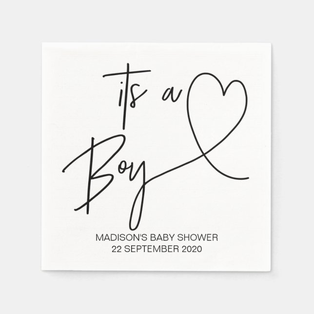 Anpassningsbar Boy Shower Cocktail Napkin Party De Pappersservett (Framsidan)