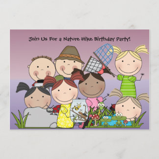 Anpassningsbar Boys and Girls Nature Hike Birthday Inbjudningar
