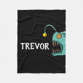 Anpassningsbar Boys Bedroom Fish Theme Anglerfish Fleecefilt