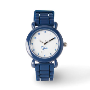 Anpassningsbar Boys Namn Blue Strap-barn Se Armbandsur