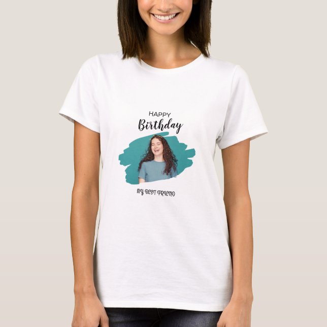 Anpassningsbar Branded Aesthetic Grattis på födels T Shirt (Framsida)