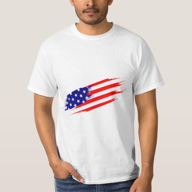 Anpassningsbar Branded American Flagga T-Shirt (Framsida)