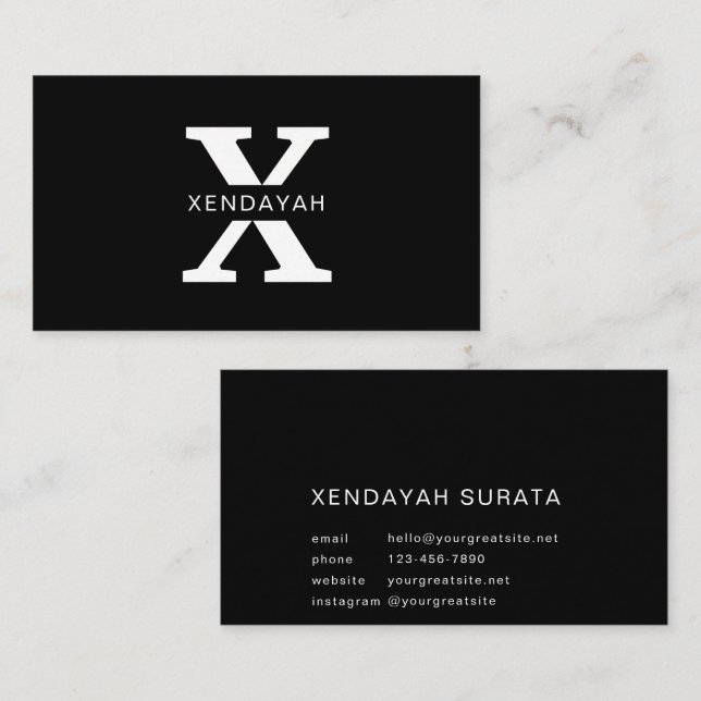 Anpassningsbar Branded Black and White Minimalist  Visitkort (Fram/baksida)