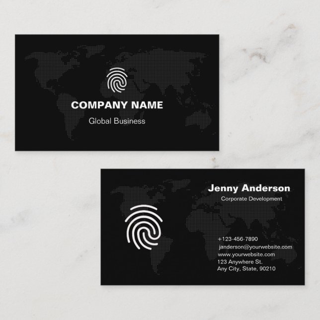 Anpassningsbar Branded Black and White Simple Corp Visitkort (Fram/baksida)