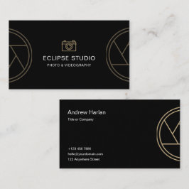 Anpassningsbar Branded Black Minimalist Photograf Visitkort